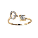 1PC Shining Rhinestone Mosaic 26 Letters Initial Ring New Fashion Opening Cuff Ring For Women Charm Jewelry Gift
