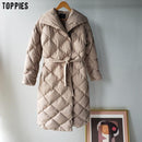 Toppies winter long coat women parkas thicker warm plaid bubble coat Korean Puffer jacket fashion outwear