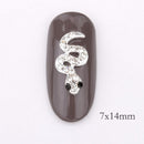 10 Pcs 3D Glitter Rhinestones Covering Gold silver Snake Design Nail Art Black Strass Decorations For Alloy Nail Supplies