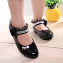 2020 New Children Elegant Princess PU Leather Sandals Kids Girls Wedding Dress Party Beaded Shoes For Girls