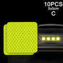 10pcs Car Door Sticker Decal Warning Mark Tape Reflective Sticker Reflective Strip OPEN High Sign Safety Light Reflector Strip
