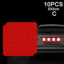 10pcs Car Door Sticker Decal Warning Mark Tape Reflective Sticker Reflective Strip OPEN High Sign Safety Light Reflector Strip