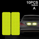 10pcs Car Door Sticker Decal Warning Mark Tape Reflective Sticker Reflective Strip OPEN High Sign Safety Light Reflector Strip