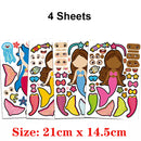 Kids DIY Stickers Puzzle Games Make-a-Face Princess Animal Dinosaur Assemble  Jigsaw Children Recognition Training Education Toy