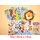 Kids DIY Stickers Puzzle Games Make-a-Face Princess Animal Dinosaur Assemble  Jigsaw Children Recognition Training Education Toy