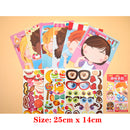Kids DIY Stickers Puzzle Games Make-a-Face Princess Animal Dinosaur Assemble  Jigsaw Children Recognition Training Education Toy