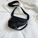 2020 New Fashion Saddle Women Bag One Shoulder Handle Trend Casual Hasp Zipper PU Material Polyester Inside Lock Ornament Bag