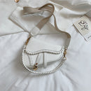 2020 New Fashion Saddle Women Bag One Shoulder Handle Trend Casual Hasp Zipper PU Material Polyester Inside Lock Ornament Bag