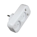 2020 EU Plug Power Strip Adapter Wall Double Socket Portable 2 USB Port for Mobile Phones 1200W 250V, for Smartphones Tablets