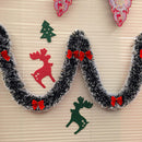 2020 New 2M Christmas Garland Home Party Wall Door Decor Christmas Tree Ornaments Tinsel Strips with Bowknot Party Supplies U3