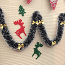 2020 New 2M Christmas Garland Home Party Wall Door Decor Christmas Tree Ornaments Tinsel Strips with Bowknot Party Supplies U3