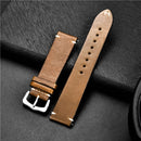 Retro Genuine Leather Strap Oil Wax Oily Discoloration Cowhide Leather Watchband 18 20 22 24mm High Quality Business Watch Band