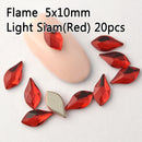 20pcs Pear Flame Nail Mix Color Rhinestones Gems Diamond Gold Bottom Flat Back Nail art Strass Stone 3D Charms Nails Accessories