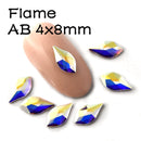 20pcs Pear Flame Nail Mix Color Rhinestones Gems Diamond Gold Bottom Flat Back Nail art Strass Stone 3D Charms Nails Accessories