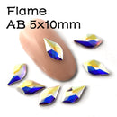 20pcs Pear Flame Nail Mix Color Rhinestones Gems Diamond Gold Bottom Flat Back Nail art Strass Stone 3D Charms Nails Accessories