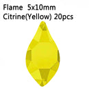 20pcs Pear Flame Nail Mix Color Rhinestones Gems Diamond Gold Bottom Flat Back Nail art Strass Stone 3D Charms Nails Accessories