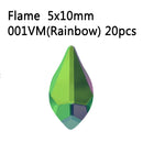 20pcs Pear Flame Nail Mix Color Rhinestones Gems Diamond Gold Bottom Flat Back Nail art Strass Stone 3D Charms Nails Accessories