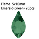 20pcs Pear Flame Nail Mix Color Rhinestones Gems Diamond Gold Bottom Flat Back Nail art Strass Stone 3D Charms Nails Accessories