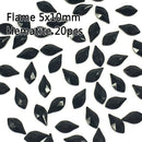 20pcs Pear Flame Nail Mix Color Rhinestones Gems Diamond Gold Bottom Flat Back Nail art Strass Stone 3D Charms Nails Accessories