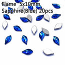 20pcs Pear Flame Nail Mix Color Rhinestones Gems Diamond Gold Bottom Flat Back Nail art Strass Stone 3D Charms Nails Accessories