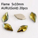 20pcs Pear Flame Nail Mix Color Rhinestones Gems Diamond Gold Bottom Flat Back Nail art Strass Stone 3D Charms Nails Accessories