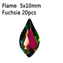 20pcs Pear Flame Nail Mix Color Rhinestones Gems Diamond Gold Bottom Flat Back Nail art Strass Stone 3D Charms Nails Accessories