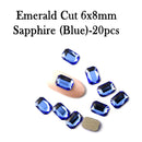 20pcs Nail Rhinestones Rectangle Flat Back Crystal Shiny 3D Strass Gem Stone Manicure Nail Art Decoration Charms Jewelry