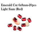 20pcs Nail Rhinestones Rectangle Flat Back Crystal Shiny 3D Strass Gem Stone Manicure Nail Art Decoration Charms Jewelry