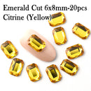 20pcs Nail Rhinestones Rectangle Flat Back Crystal Shiny 3D Strass Gem Stone Manicure Nail Art Decoration Charms Jewelry