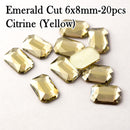 20pcs Nail Rhinestones Rectangle Flat Back Crystal Shiny 3D Strass Gem Stone Manicure Nail Art Decoration Charms Jewelry