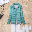 Women 90% White Duck Down Jacket Autumn Female Ultra Light Down Jackets Slim Solid Long Sleeve Hooded Parkas Candy Color