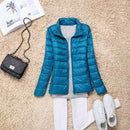 Women 90% White Duck Down Jacket Autumn Female Ultra Light Down Jackets Slim Solid Long Sleeve Hooded Parkas Candy Color