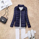 Women 90% White Duck Down Jacket Autumn Female Ultra Light Down Jackets Slim Solid Long Sleeve Hooded Parkas Candy Color