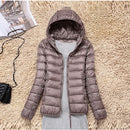 Women 90% White Duck Down Jacket Autumn Female Ultra Light Down Jackets Slim Solid Long Sleeve Hooded Parkas Candy Color