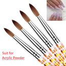 1PC Crystal Acrylic Nail Art Brush No 8/10/12/14 UV Gel Carving Pen Brush Liquid Powder DIY Nail Drawing Liquid Glitter Handle