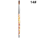 1PC Crystal Acrylic Nail Art Brush No 8/10/12/14 UV Gel Carving Pen Brush Liquid Powder DIY Nail Drawing Liquid Glitter Handle