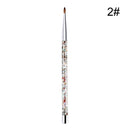 1PC Crystal Acrylic Nail Art Brush No 8/10/12/14 UV Gel Carving Pen Brush Liquid Powder DIY Nail Drawing Liquid Glitter Handle