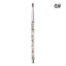 1PC Crystal Acrylic Nail Art Brush No 8/10/12/14 UV Gel Carving Pen Brush Liquid Powder DIY Nail Drawing Liquid Glitter Handle