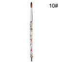 1PC Crystal Acrylic Nail Art Brush No 8/10/12/14 UV Gel Carving Pen Brush Liquid Powder DIY Nail Drawing Liquid Glitter Handle