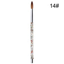 1PC Crystal Acrylic Nail Art Brush No 8/10/12/14 UV Gel Carving Pen Brush Liquid Powder DIY Nail Drawing Liquid Glitter Handle