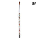 1PC Crystal Acrylic Nail Art Brush No 8/10/12/14 UV Gel Carving Pen Brush Liquid Powder DIY Nail Drawing Liquid Glitter Handle