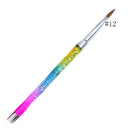 1PC Crystal Acrylic Nail Art Brush No 8/10/12/14 UV Gel Carving Pen Brush Liquid Powder DIY Nail Drawing Liquid Glitter Handle