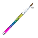 1PC Crystal Acrylic Nail Art Brush No 8/10/12/14 UV Gel Carving Pen Brush Liquid Powder DIY Nail Drawing Liquid Glitter Handle