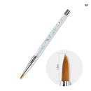 1PC Crystal Acrylic Nail Art Brush No 8/10/12/14 UV Gel Carving Pen Brush Liquid Powder DIY Nail Drawing Liquid Glitter Handle