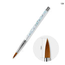 1PC Crystal Acrylic Nail Art Brush No 8/10/12/14 UV Gel Carving Pen Brush Liquid Powder DIY Nail Drawing Liquid Glitter Handle