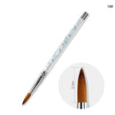 1PC Crystal Acrylic Nail Art Brush No 8/10/12/14 UV Gel Carving Pen Brush Liquid Powder DIY Nail Drawing Liquid Glitter Handle