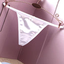Luxury Satin Women Thongs T-Back Sexy Large Size Elastic Underwear Briefs Low Waist Bow G-string Women Panties Lingerie