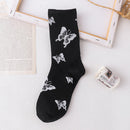 Japanese Cotton Cartoon Pattern Hip Hop Style Breathable Mid Tube Socks Skateboard Socks 1Pair Soft Long Sock for Men