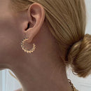 17KM Trendy Hollow Chain Hoop Earrings For Women Gothic Geometric Gold Earrings Punk Statement Circle Earring Brincos Jewelry