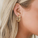 17KM Trendy Hollow Chain Hoop Earrings For Women Gothic Geometric Gold Earrings Punk Statement Circle Earring Brincos Jewelry